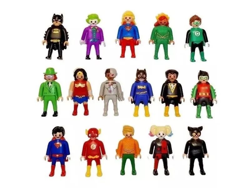 Miniatura Kinder ovo Playmobil dc Adão negro e ciborg 