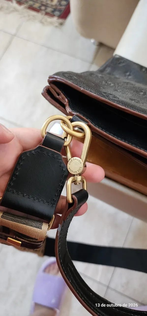 Bolsa Luz da Lua Original Couro Legítimo Preta - Nova - Foto 3
