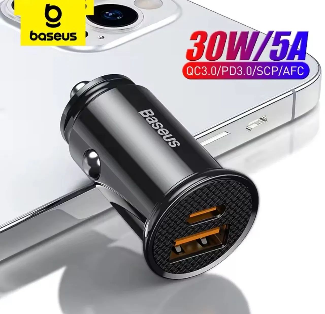 Carregador Veicular Baseus 30W Dual porta 