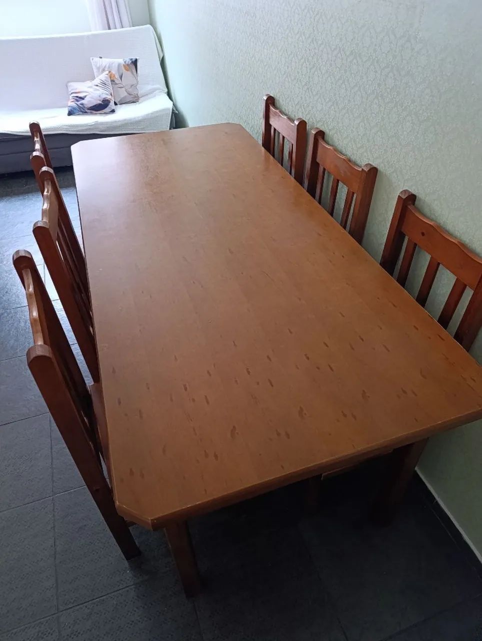 Mesa de jantar 8 cadeiras madeira maciça - Foto 3