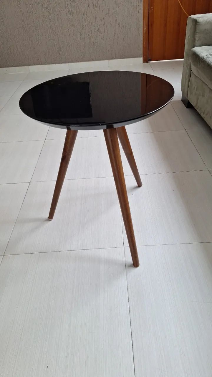 Mesa lateral preta laqueada - Foto 2