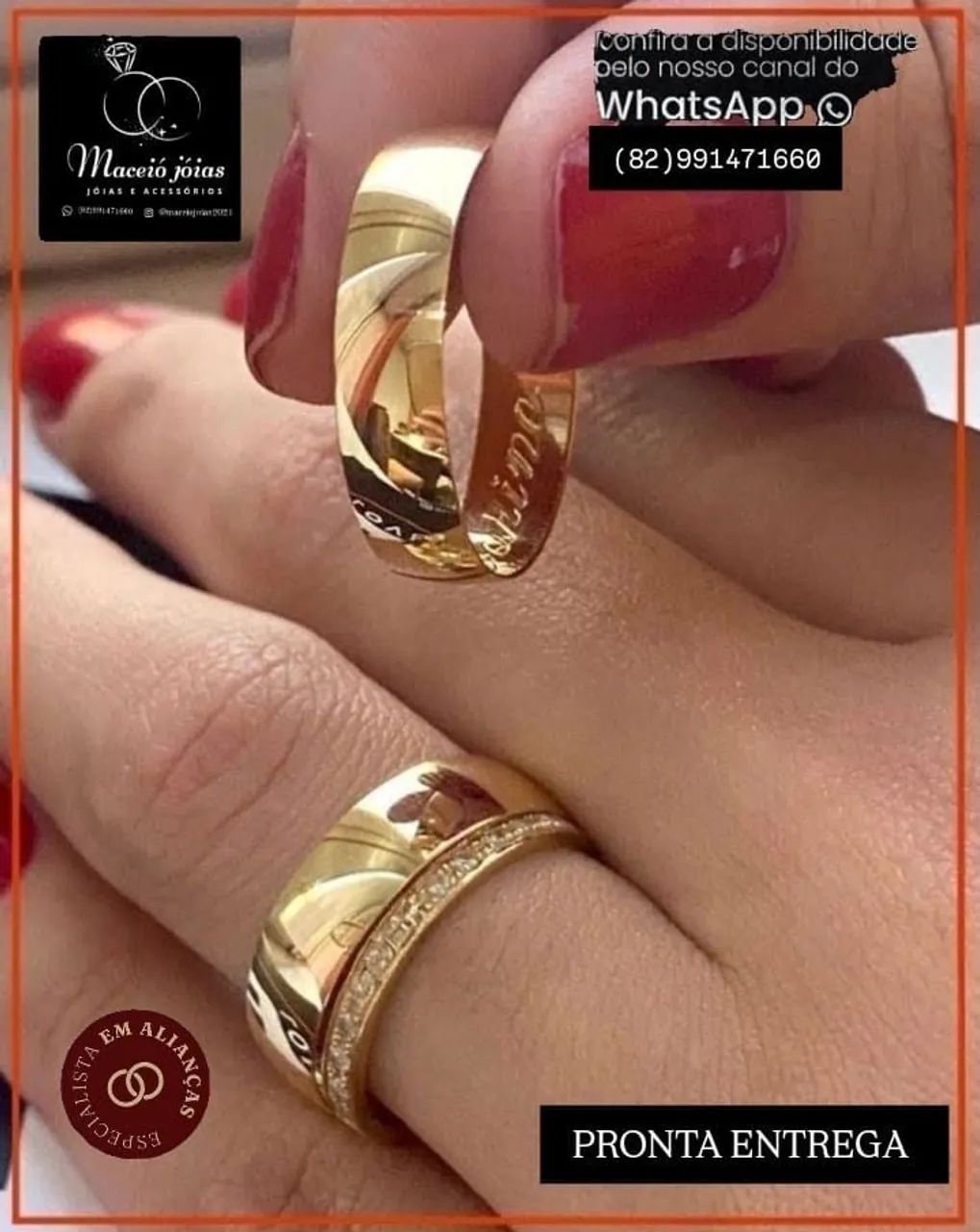  ALIANÇAS NOIVADO E CASAMENTO BANHADAS A OURO 18KILATES  - Foto 2