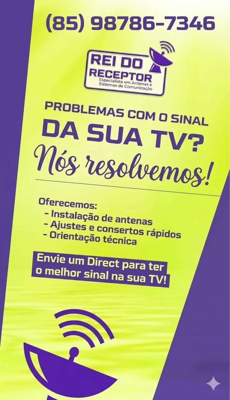 Instalação de antena e tv e receptores 