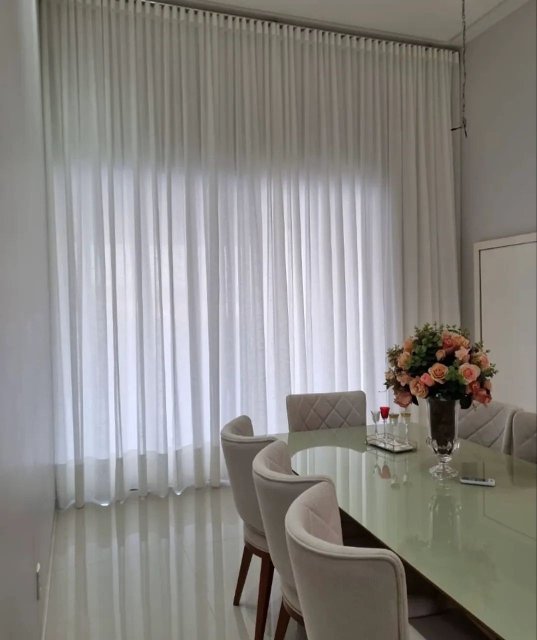 Cortina no Linho Off-White Faro Ambientações  - Foto 4