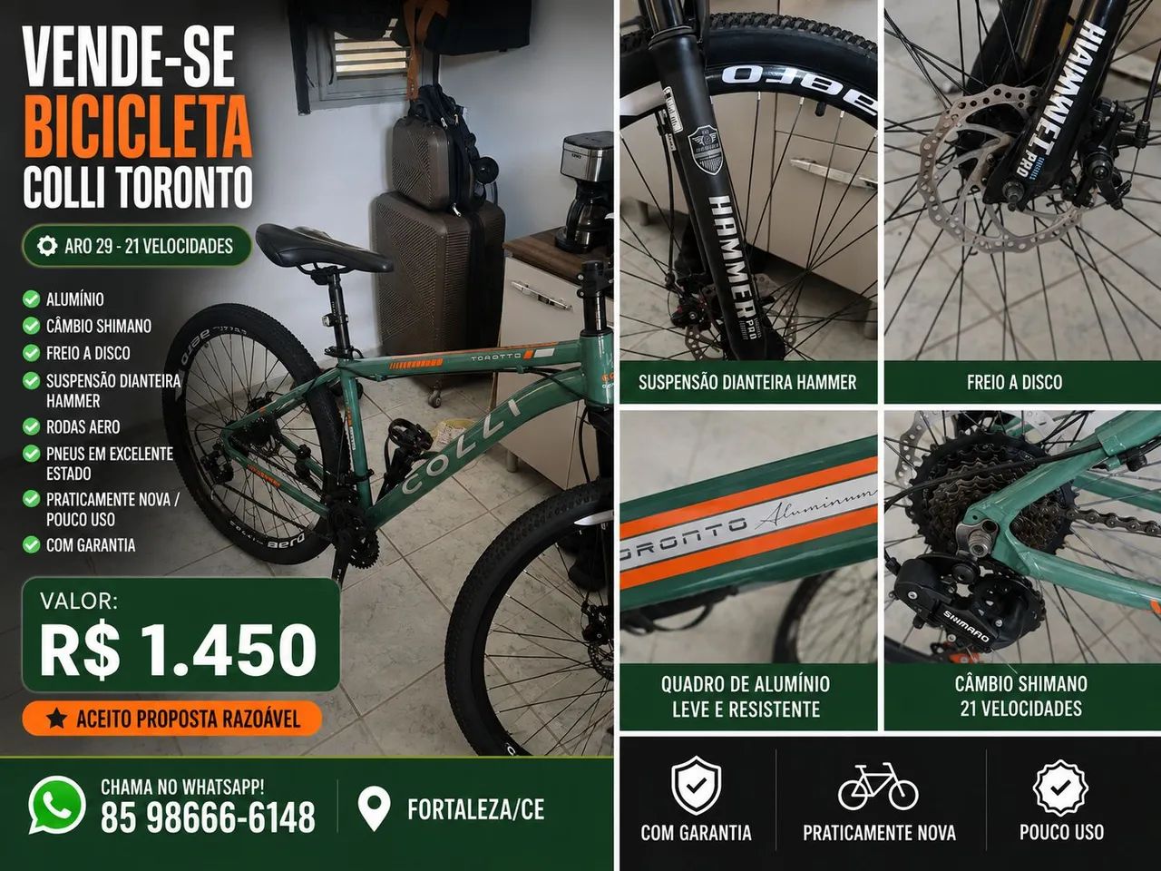 BICICLETA COLLI TORONTO ARO 29 ? NOVÍSSIMA!