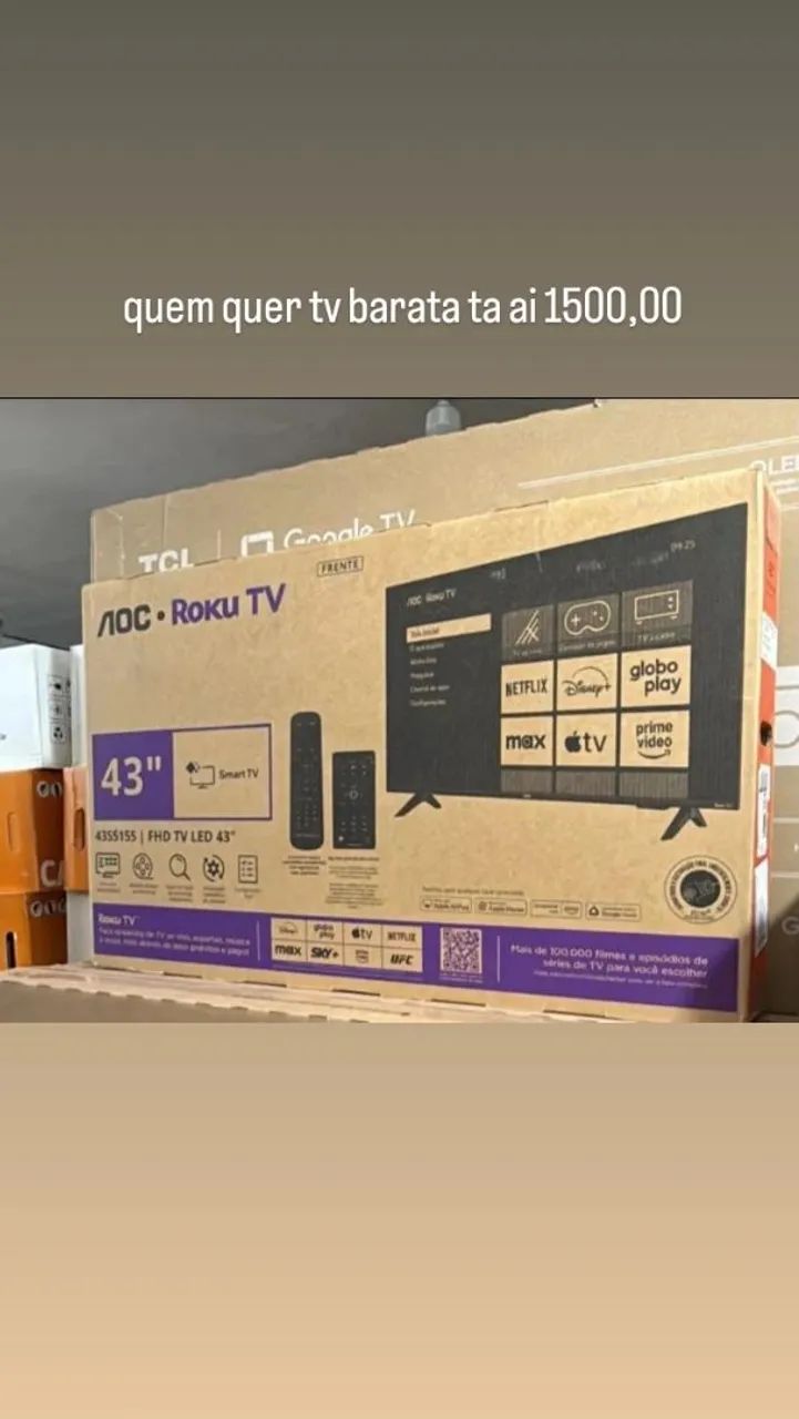 Tv smart 4k 43 polegadas AOC