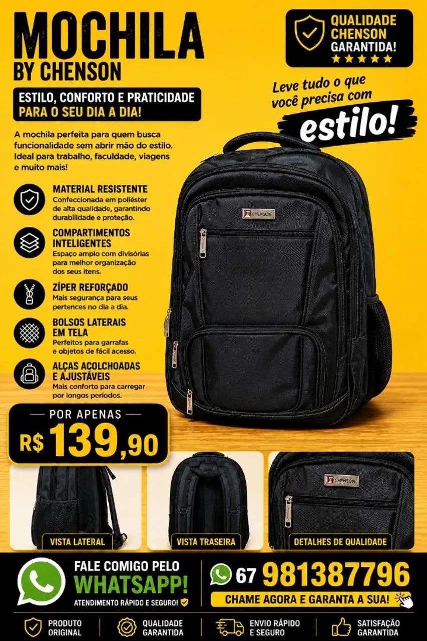 Mochila escolar para notebook bem almofada e reforçada  - Foto 2