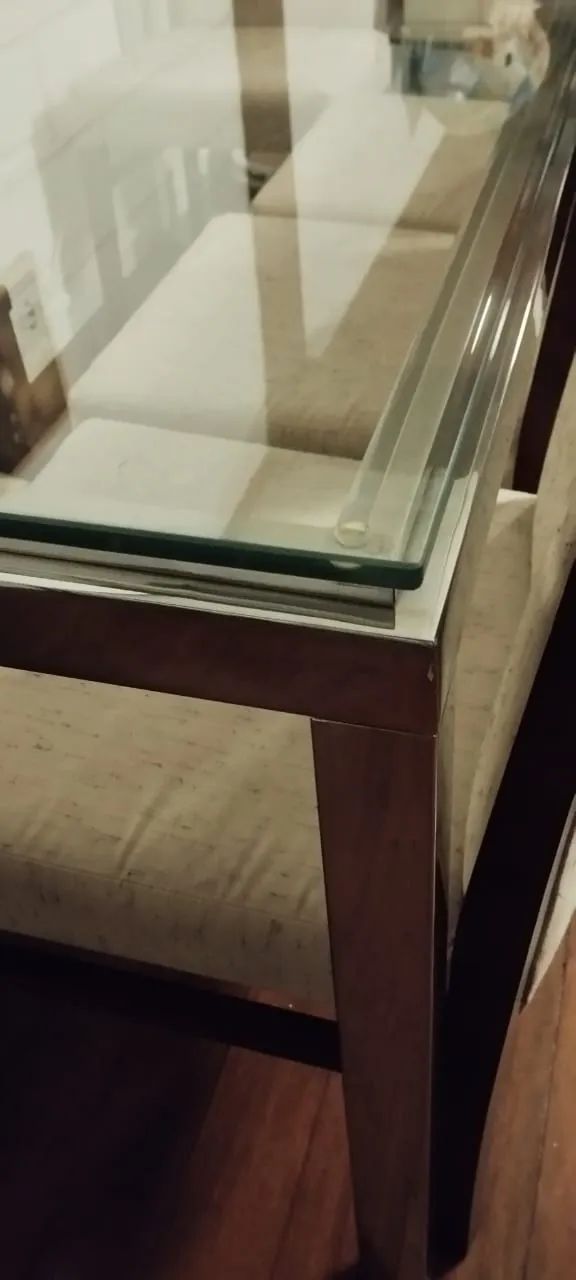 Mesa de jantar Líder em metal e tampo de cristal - Foto 3
