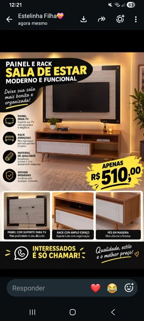 Promoção Rack com painel 