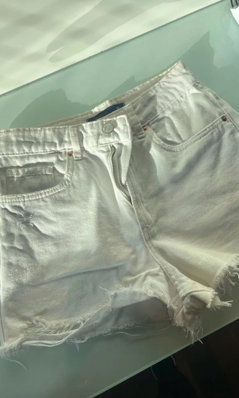 Short branco jeans 