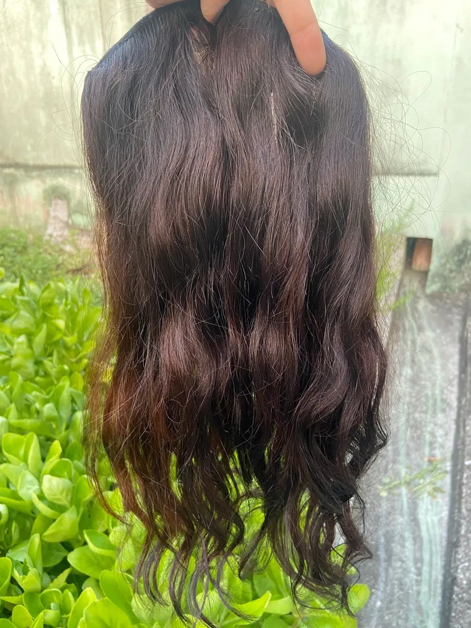 Aplique 1 Tela em fio invisível com cabelo 100% Humano