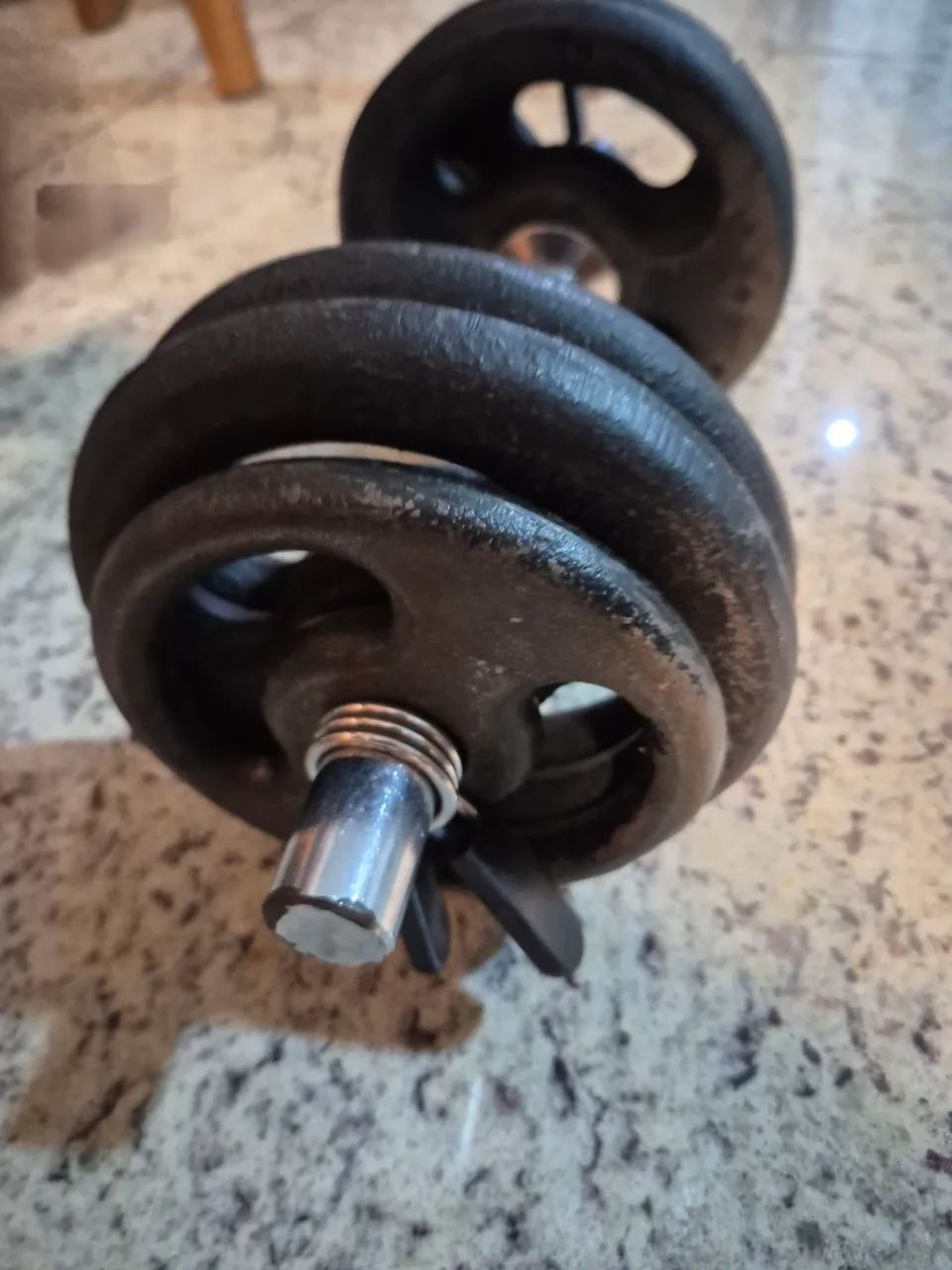 Pesos academia anilhas e barra - Foto 2