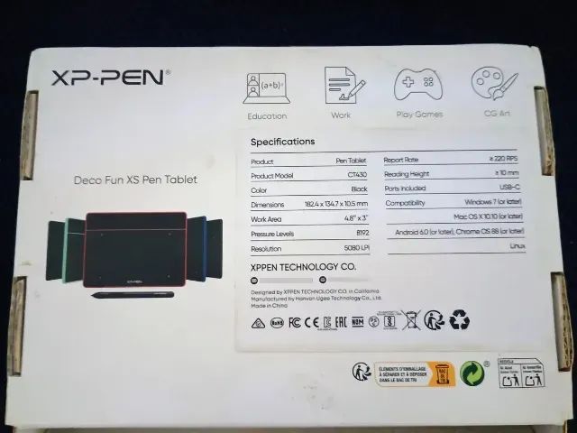 Mesa Digitalizadora Xp-pen Deco Fun Xs Cor Preta - Foto 2