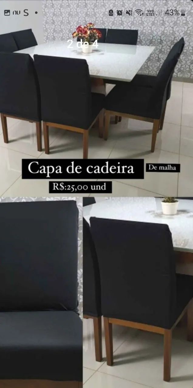 Capas de cadeiras malha - Foto 4