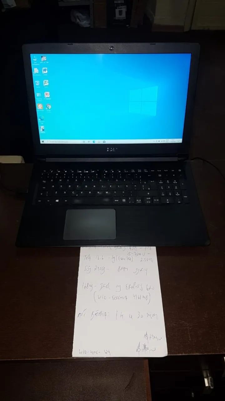 note acer core i5 7 geracao 8gb ram ssd240gb tela 15.6 - Foto 3