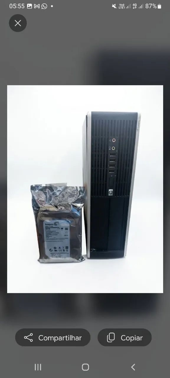 CPU HP Compaq + HD Seagate 320GB | 8GB RAM | Windows 10 - Foto 2