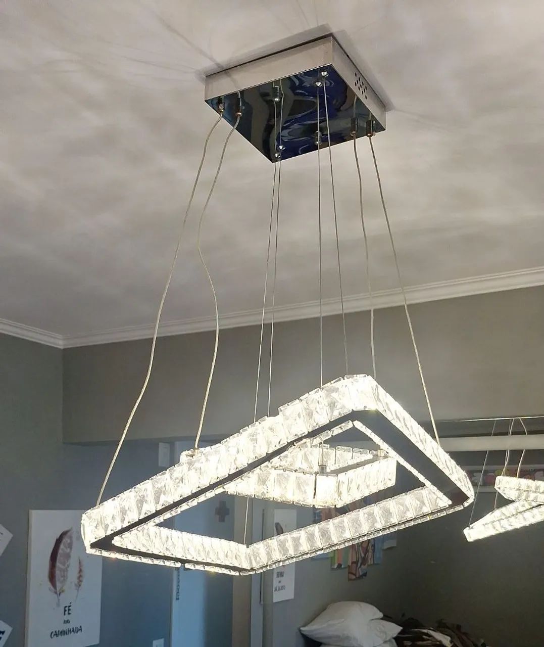 Luminária,  lustre tokyo led, quadrado , 2 luzes  - Foto 5