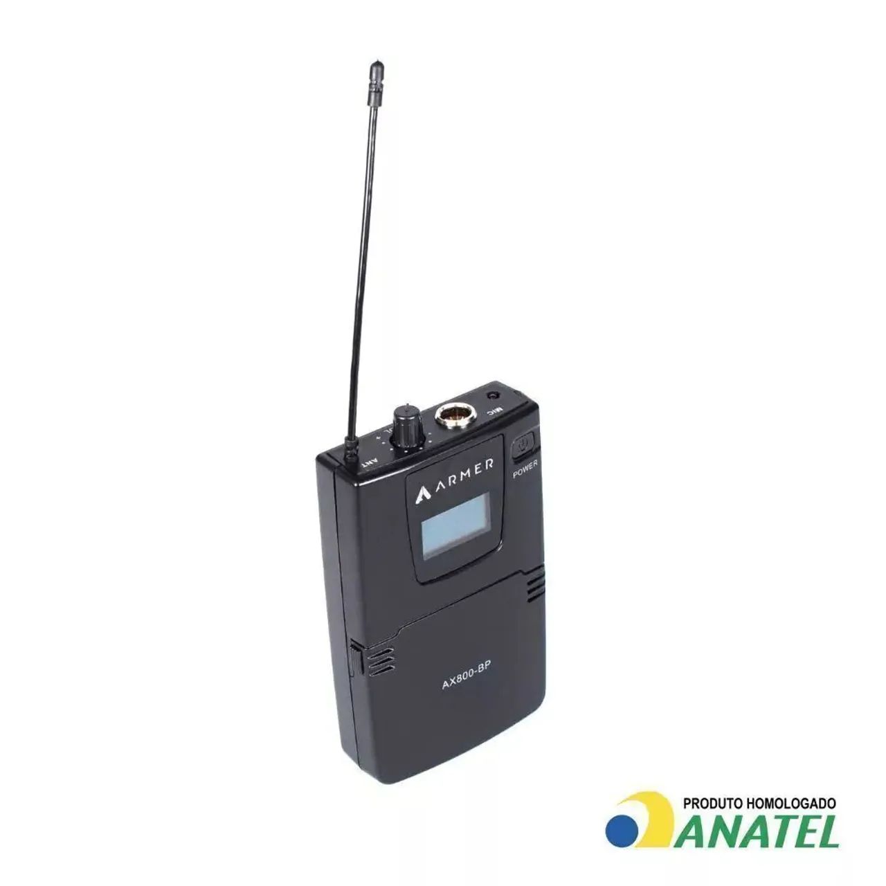 Transmissor Bodypack para Microfone Sem fio Headset ou Lapela Armer AX800-BP - Foto 2