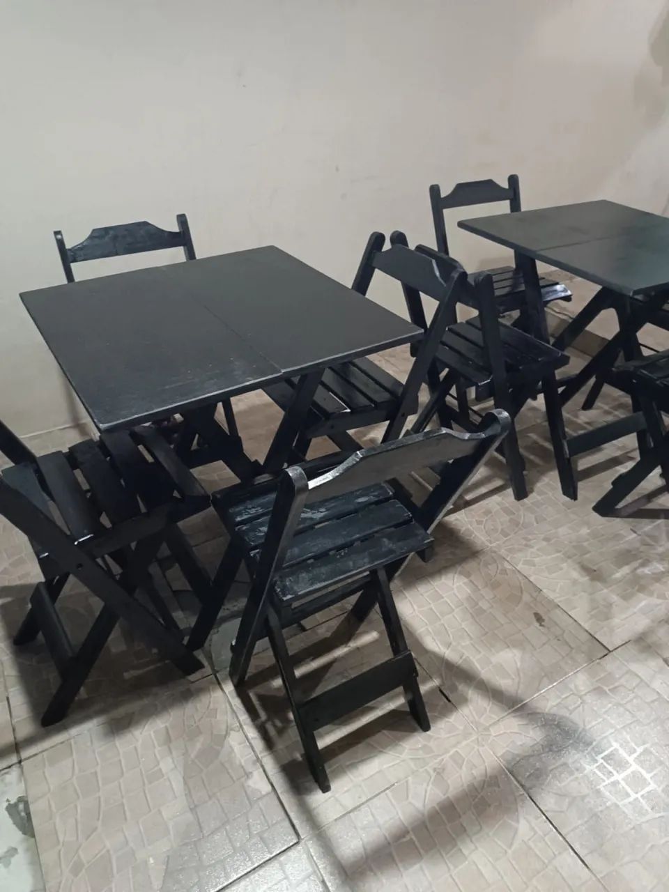 Jogo de mesa 70x70 preto  - Foto 2