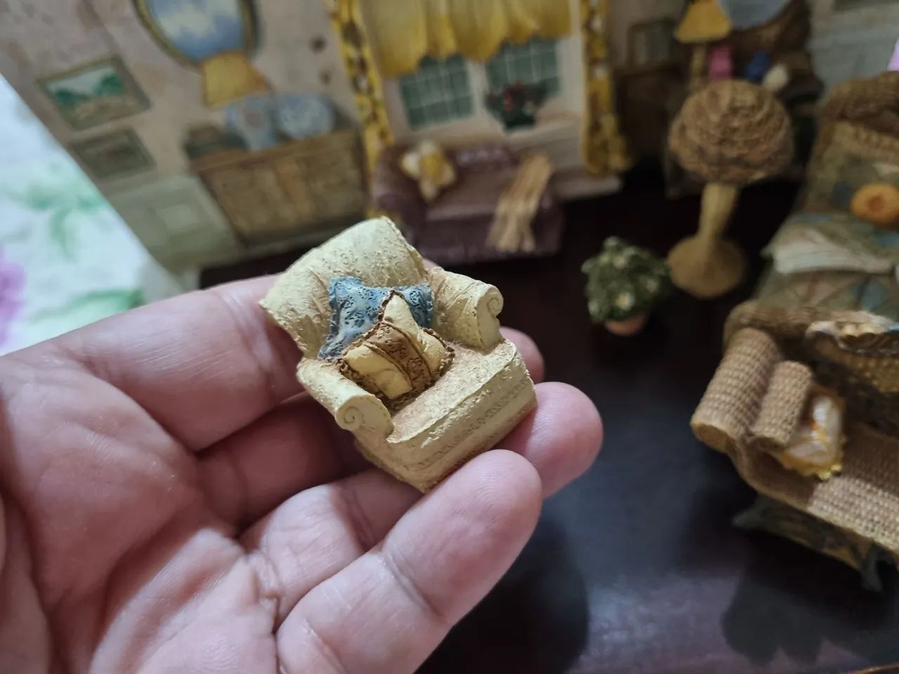 Miniatura banheiro resina vintage - Foto 3