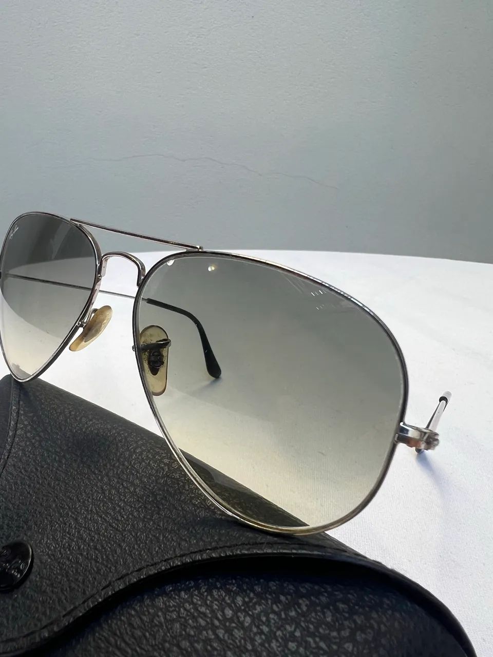 Óculos de Sol Ray-Ban Aviator Large Prata Lente Verde (Original) - Tam 62 - Foto 4