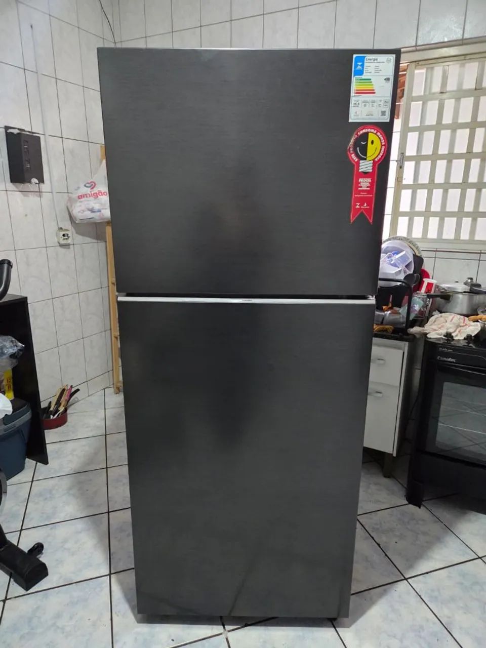 Geladeira samsung 388l com defeito no compressor 