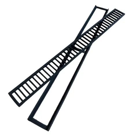 Grelha ferro linear 10x100 com caixilho 