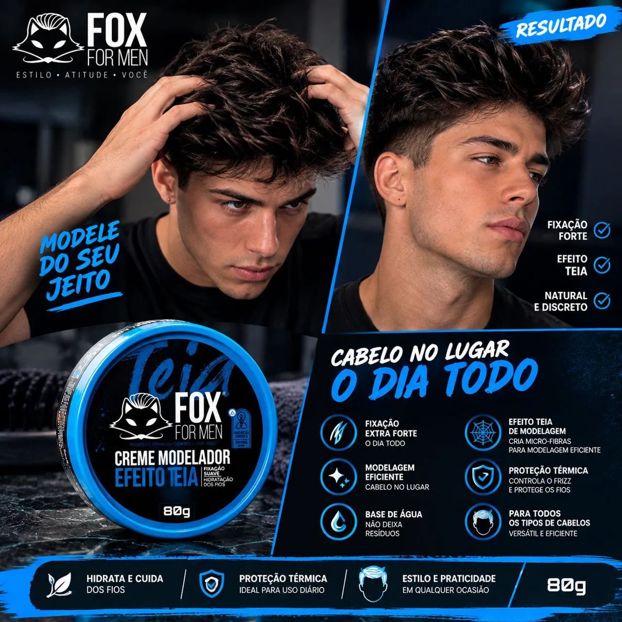 Pomada Fox For Men Efeito Teia 80g - Foto 4
