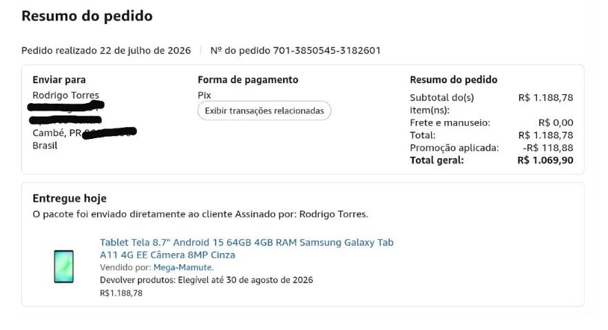 TABLET GALAXY TAB A11 NOVO LACRADO 64GB - Foto 3