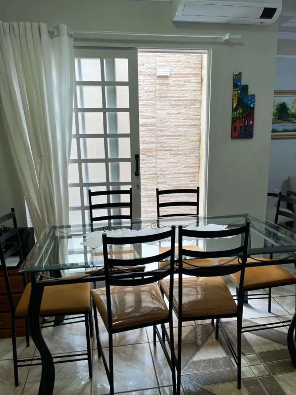 Mesa e madeiras - Jantar 6 lugares - Ferro