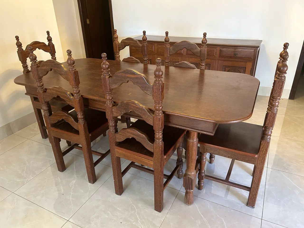 Conjunto (Mesa + Aparador Buffet) Madeira Maciça 