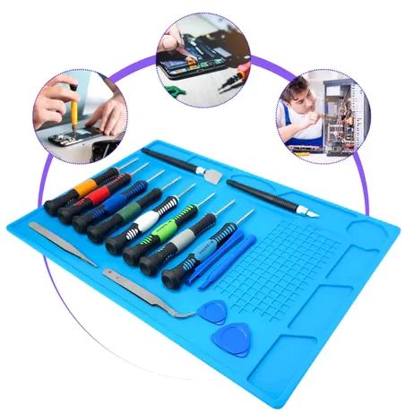 Kit Manta Antiestática 32x23cm com Chaves de Precisão 16 peças