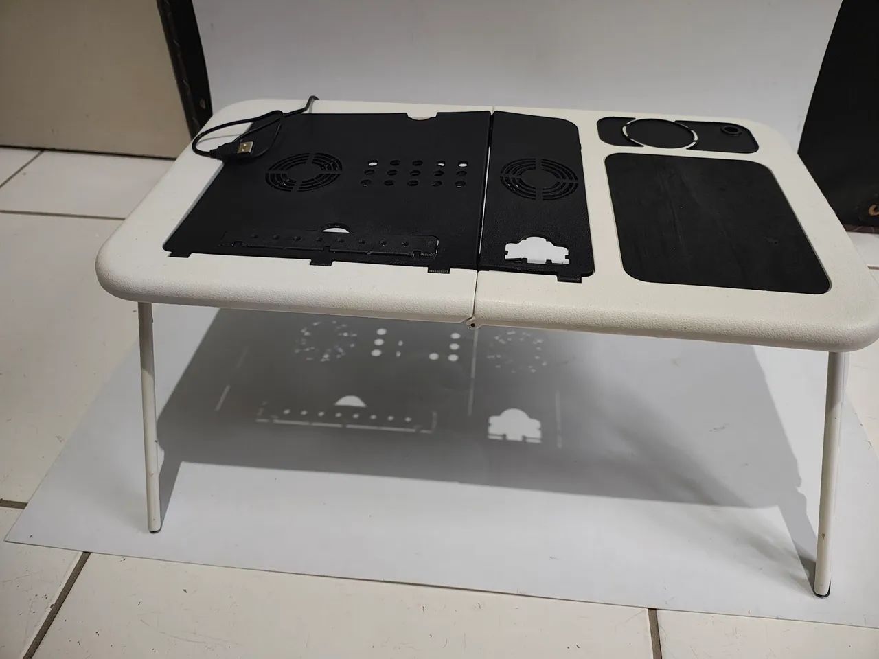 Mesa Portátil Dobrável Para Notebook Com Cooler E Mousepad 