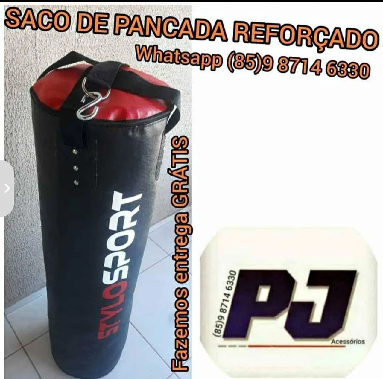 Saco de pancada profissional reforçado.  Entrega grátis 