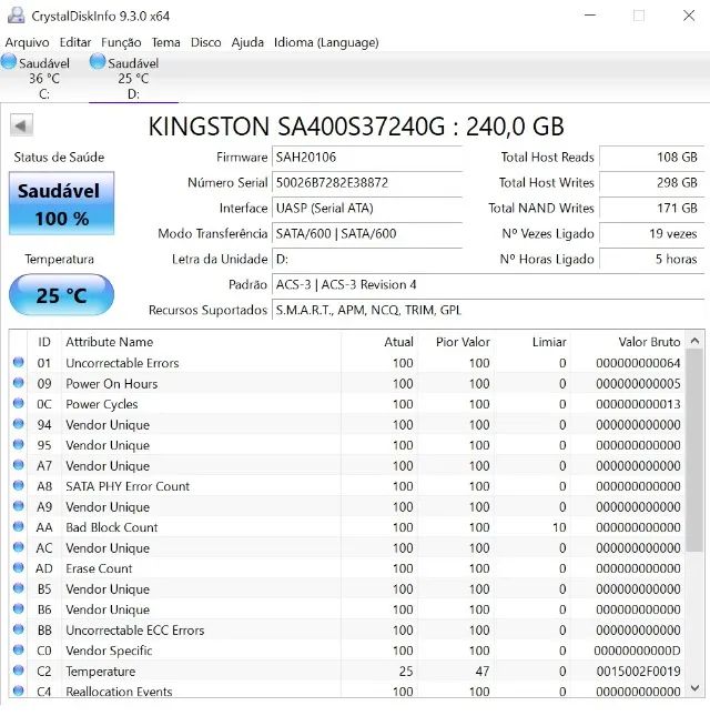 SSD Kingston 240GB Win10 - Foto 3