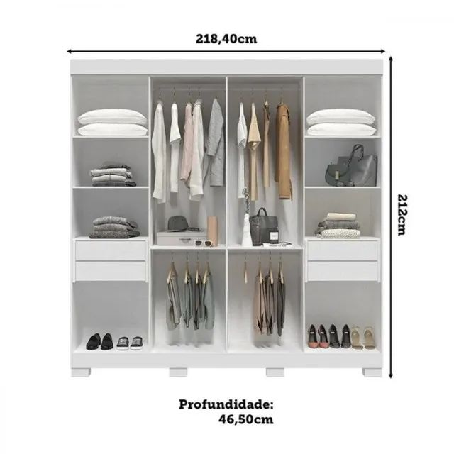 Transforme Seu Quarto com o Guarda-Roupa Casal Stella 8 Portas e 4 Gavetas - Foto 3