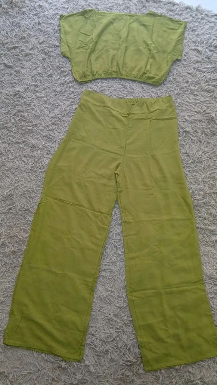 Conjunto croopd e calça Viscolinho 