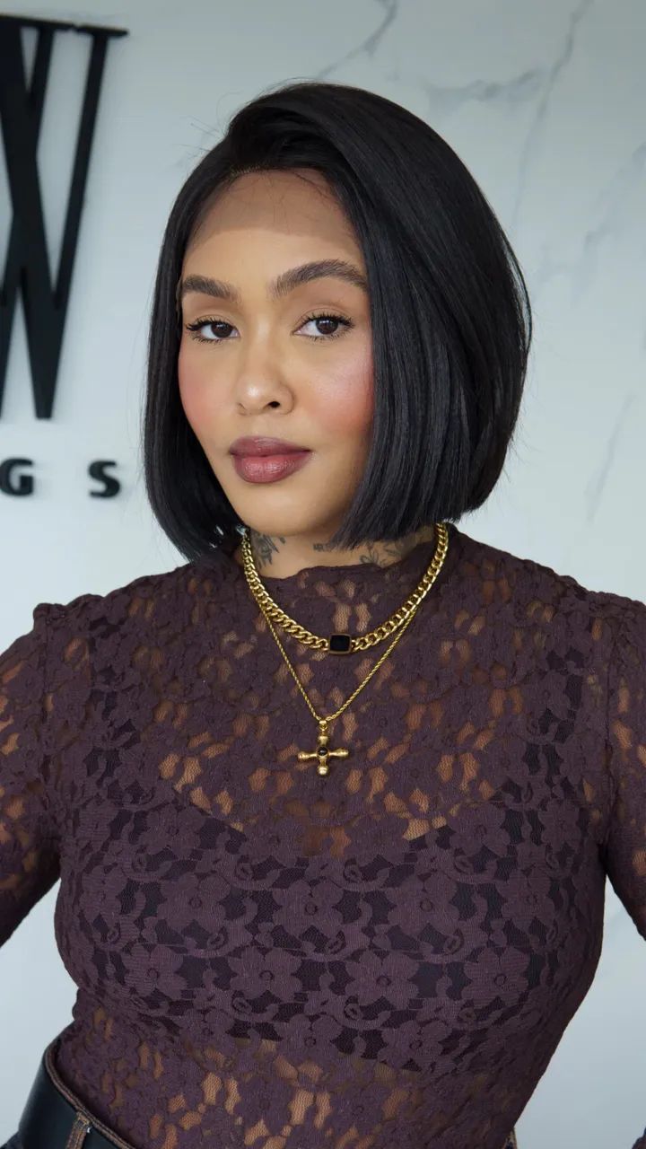 Lace Front Joana Castanho Escuro 