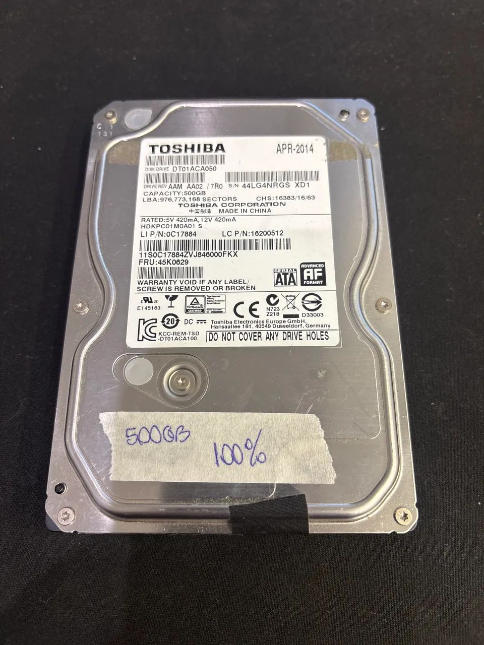 HDD DISCO RÍGIDO MECÂNICO 3,5 polegadas 500GB TOSHIBA