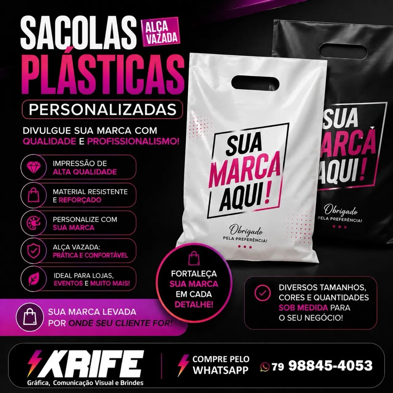 Sacolas Plásticas Personalizadas - Krife  - Foto 2