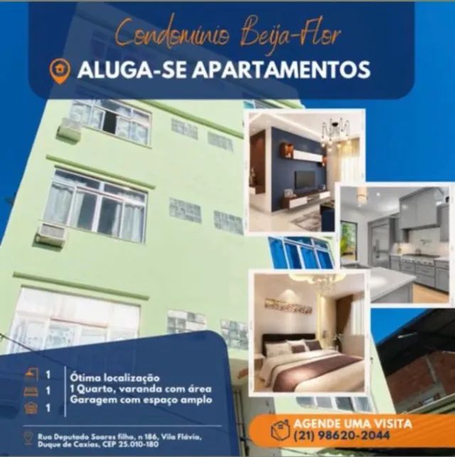 APARTAMENTO NO CENTRO DE DUQUE DE CAXIAS, 1 QUARTO