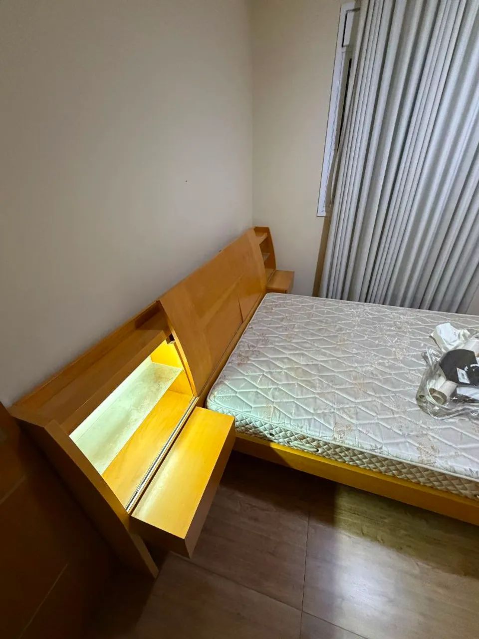 Cama cabeceira com baú e Colchão Casal - Marca Líder  - Foto 5