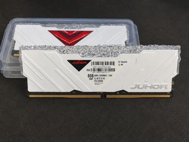 MEMÓRIA RAM JUHOR RGB DDR4 16GB (2x8GB) 3200MHz BRANCA. VALOR MEMÓRIA RAM JUHOR RGB DDR4 16GB (2x8GB) 3200MHz BRANCA. VALOR