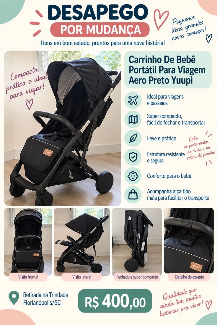 Carrinho de bebê para viagem YUPPI