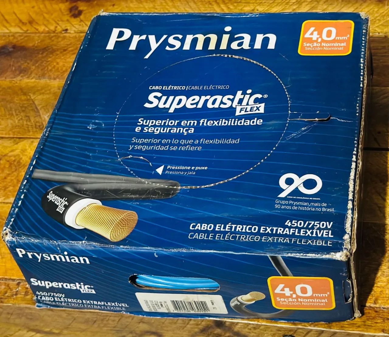 Fio Cabo Elétrico Flexível PRYSMIAN 4,0mm, 100Metros AZUL