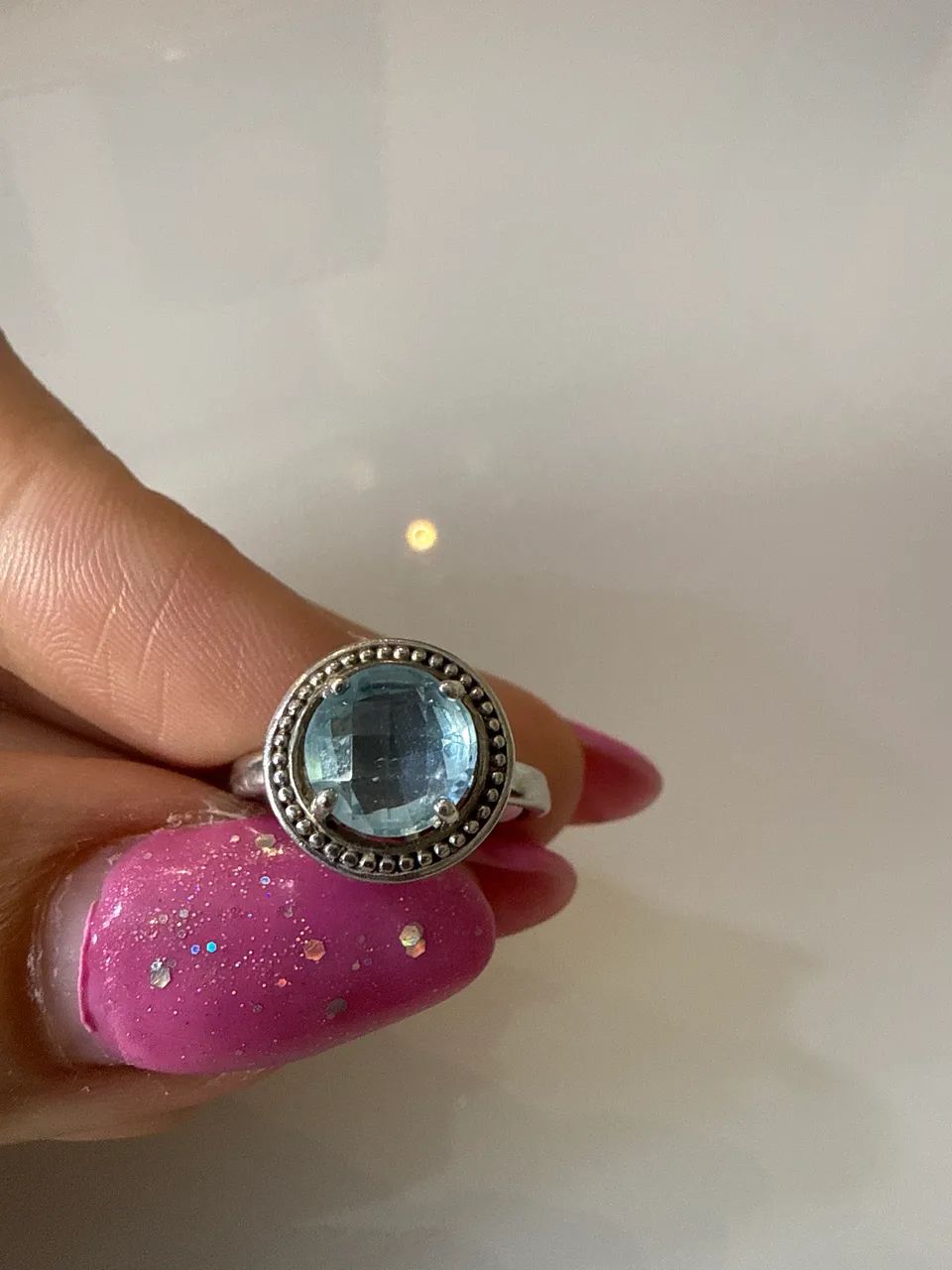 Anel vivara original prata 925 com pedra azul - Foto 2