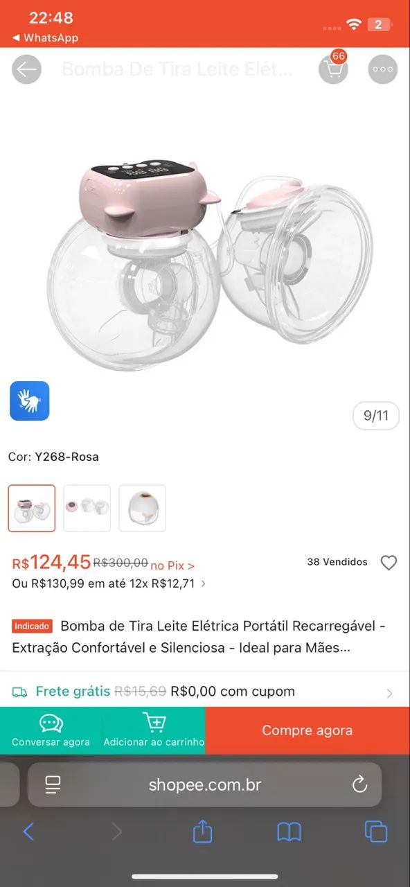 Vendo bomba de tira leite eletrônica