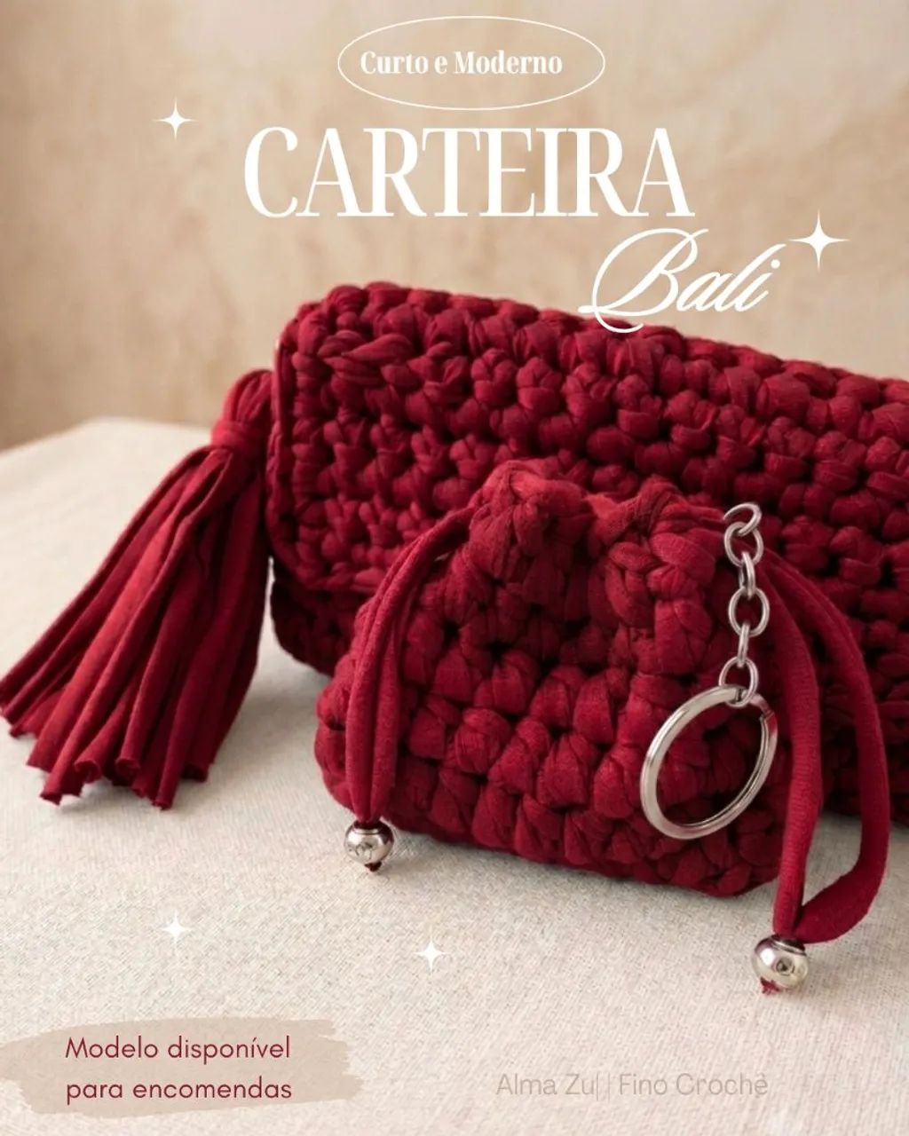 Bolsa de crochê moderno  - Foto 3