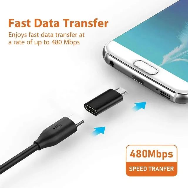 Adaptador Type C Fêmea Para Micro USB Macho - Foto 5