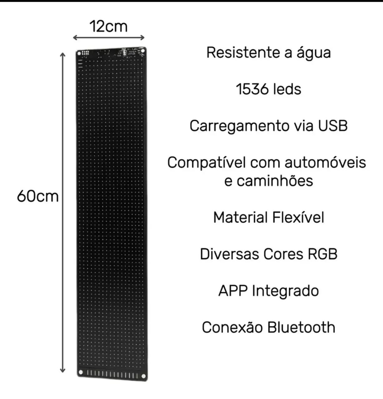 Tela de led flexível 60cm - Foto 4